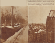 874143 Collage van 2 foto's betreffende de eerste sneeuwval van het jaar in Utrecht, met links een afbeelding van een ...